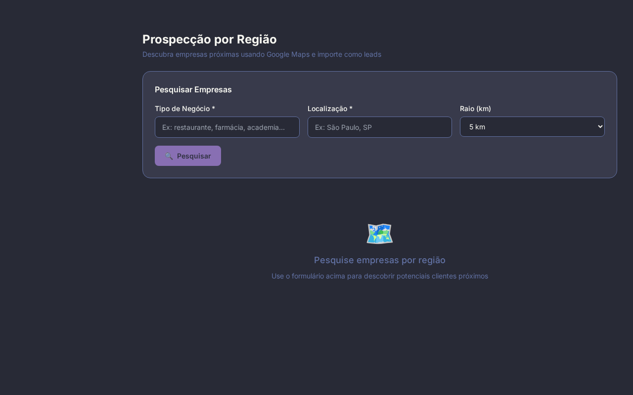 Prospecção por Região